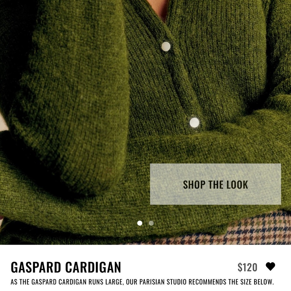 Sezane Green Gaspard Cardigan - Picture 3 of 5